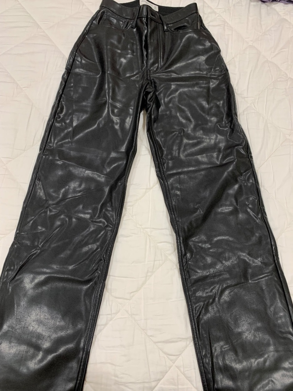 Abercrombie Curve Love Black Vegan Leather Pants